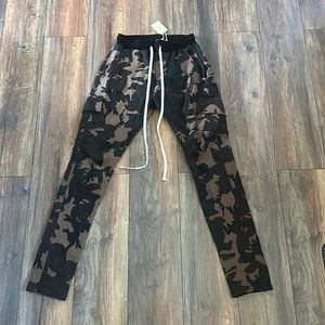 MNML men’s woodland camo draw cord pants